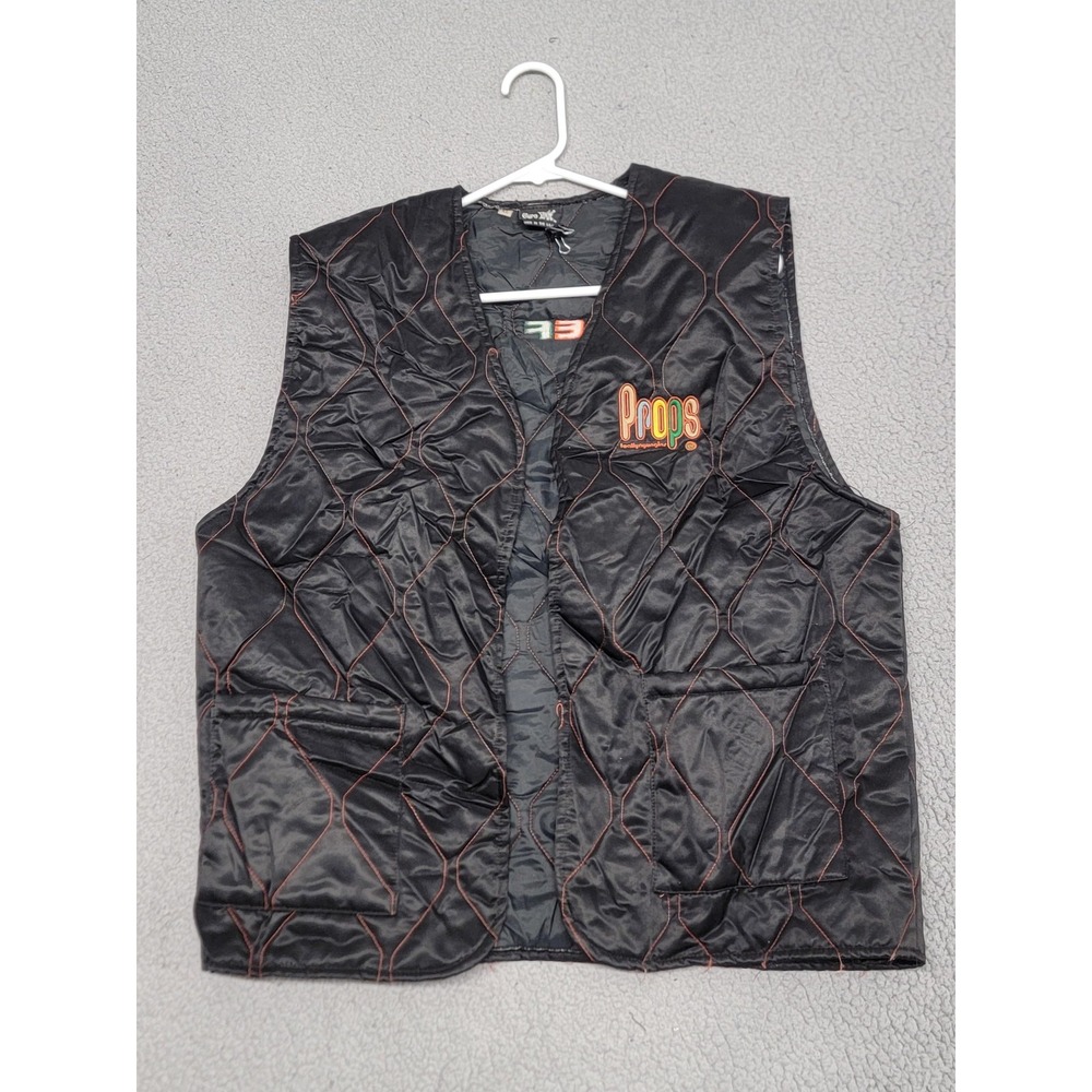 Euro Funk Vest Mens XL Black‎ Quilted Nylon Made in USA Props EF Utility